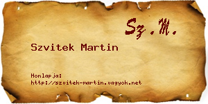 Szvitek Martin névjegykártya
